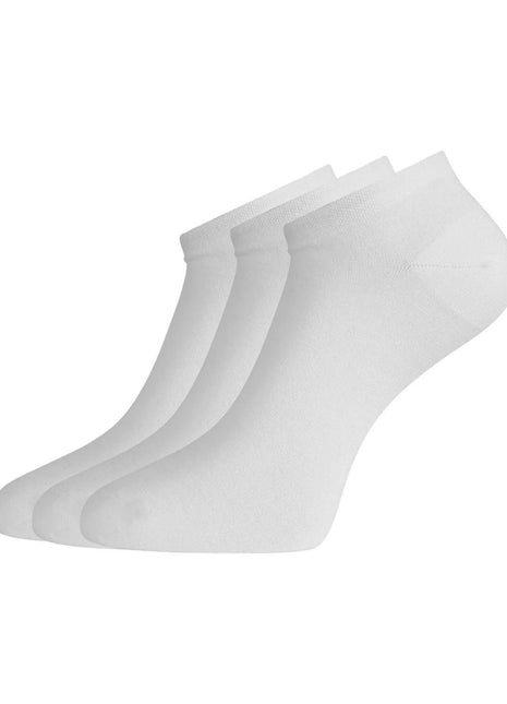 Bamboo Basics enkelsokken 3 paar knitted sneaker socks white unisex DANI-004 Bamboo Basics soquettes 3 paires knitted sneaker socks white unisex