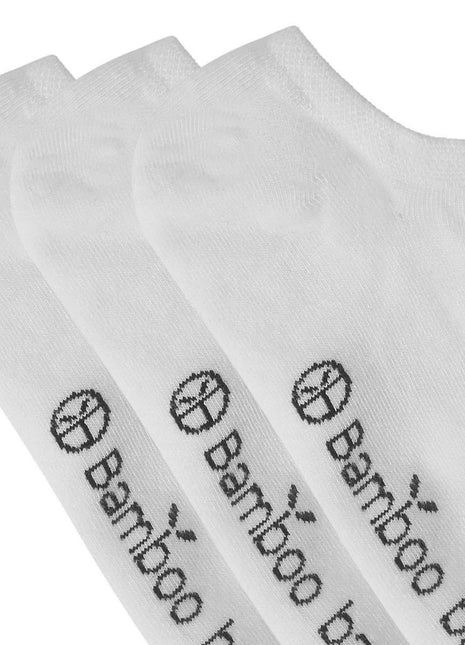 Bamboo Basics kousenvoetjes 3 paar knitted footies white unisex JAMIE-002 Bamboo Basics soquettes invisibles 3 paires knitted footies white unisex