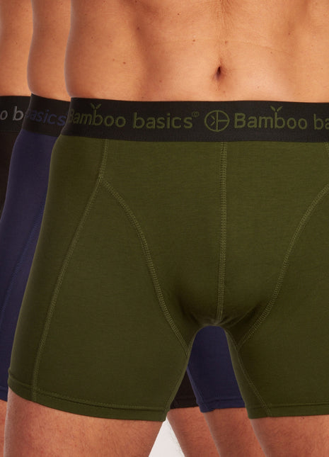 Bamboo Basics short 3 pack knitted boxershorts black army navy heren RICO-017 Bamboo Basics boxer lot de 3 knitted boxershorts black army navy hommes