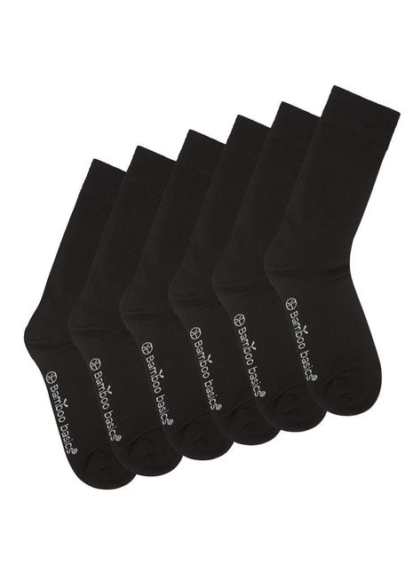 Bamboo Basics sokken 6 paar knitted anklet socks black unisex BEAU-6P-001 Bamboo Basics chaussettes 6 paires knitted anklet socks black unisex