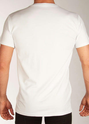Bamboo Basics t-shirt v-hals 2 pack knitted v-neck t-shirt optical white heren VELO-001 Bamboo Basics t-shirt col v lot de 2 knitted v-neck t-shirt optical white hommes