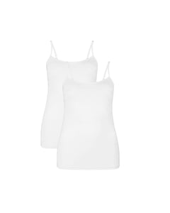 Bamboo Basics topje 2 pack seamless knitted spaghetti top white dames VERA-002 Bamboo Basics caracos lot de 2 seamless knitted spaghetti top white femmes