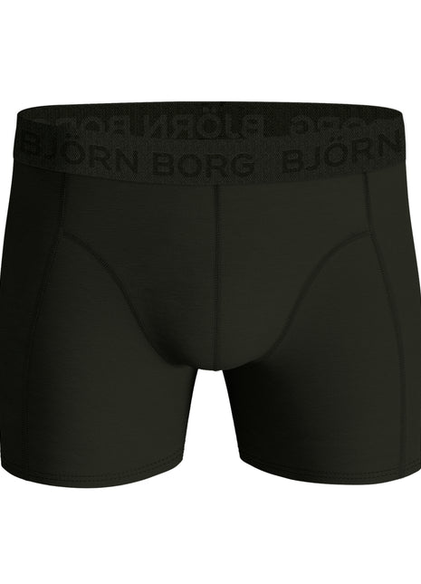 Björn Borg short 5 pack cotton stretch boxer green / black / print / green / green heren 10003368-MP005 Björn Borg boxer lot de 5 cotton stretch boxer green / black / print hommes