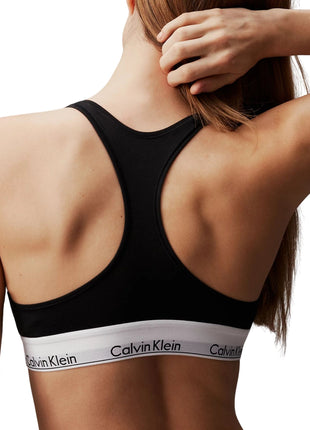 Calvin Klein bh topje icon cotton modal unlined bralette black dames 0000F3785E-001 Calvin Klein brassière icon cotton modal unlined bralette black femmes