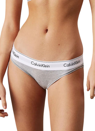Calvin Klein slip icon cotton modal bikini briefs grey heather dames 0000F3787E-020 Calvin Klein slip icon cotton modal bikini briefs grey heather femmes