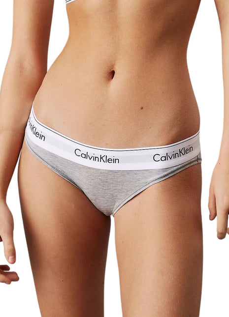 Calvin Klein slip icon cotton modal bikini briefs grey heather dames 0000F3787E-020 Calvin Klein slip icon cotton modal bikini briefs grey heather femmes