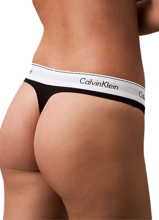 Calvin Klein string icon cotton modal black dames 0000F3786E-001 Calvin Klein string icon cotton modal black femmes