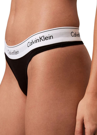 Calvin Klein string icon cotton modal black dames 0000F3786E-001 Calvin Klein string icon cotton modal black femmes