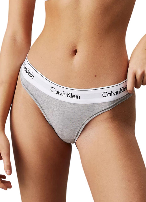 Calvin Klein string icon cotton modal grey heather dames 0000F3786E-020 Calvin Klein string icon cotton modal grey heather femmes