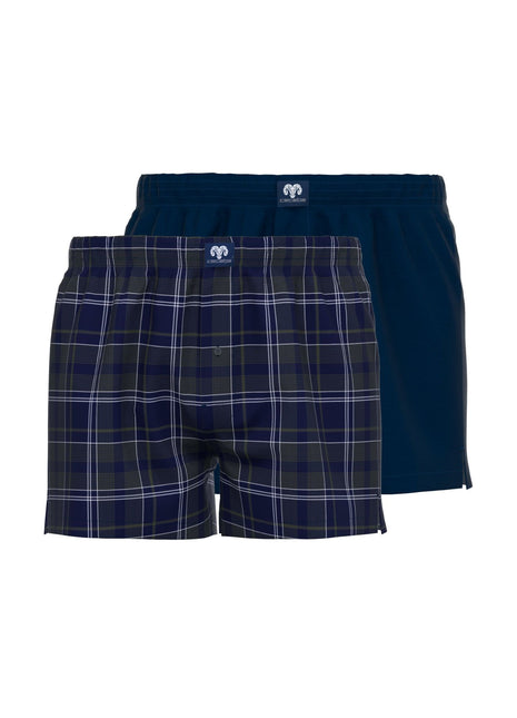 Ceceba wijde boxershort 2 pack canadian woven boxer shorts dark blue heren 10199-5109-634 Ceceba caleçon lot de 2 canadian woven boxer shorts dark blue hommes
