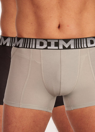 Dim short 2 pack 3d flex air boxers black / grey heren  D01N1-9LU Dim boxer lot de 2 3d flex air boxers black / grey hommes