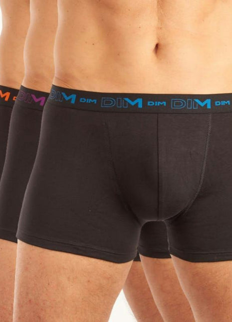 Dim short 3 pack cotton stretch boxer black / multi heren D6596-5HZ Dim boxer lot de 3 cotton stretch boxer black / multi hommes