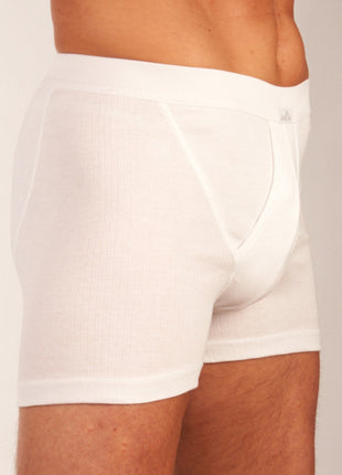 Dulcia short 2 pack new basic cotton 4-1 rib white heren 678-0560-white Dulcia boxer lot de 2 new basic cotton 4-1 rib white hommes