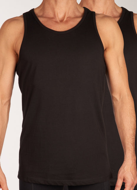 Jack & Jones singlet 2 pack jacbasic tanktop black heren 12133910-2715985 Jack & Jones débardeur lot de 2 jacbasic tanktop black hommes