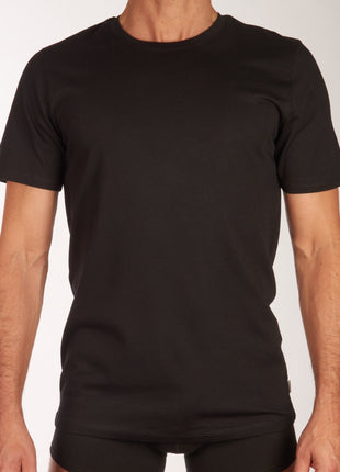 Jack & Jones t-shirt ronde hals 2 pack jacbasic tee black heren 12133913-2716004 Jack & Jones t-shirt col rond lot de 2 jacbasic tee black hommes
