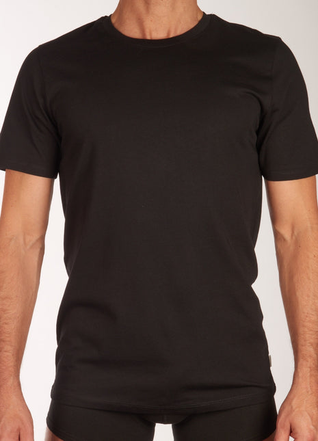 Jack & Jones t-shirt ronde hals 2 pack jacbasic tee black heren 12133913-2716004 Jack & Jones t-shirt col rond lot de 2 jacbasic tee black hommes