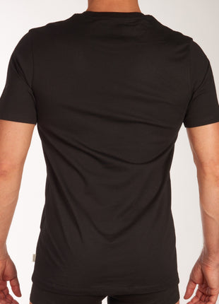 Jack & Jones t-shirt ronde hals 2 pack jacbasic tee black heren 12133913-2716004 Jack & Jones t-shirt col rond lot de 2 jacbasic tee black hommes