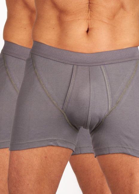 Mango short 2 pack 1-1 rib box grey heren 685-5430-box grey Mango boxer lot de 2 1-1 rib box grey hommes