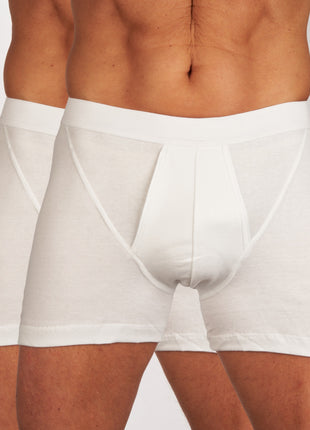 Mango short 2 pack 1-1 rib white heren 685-5430-white Mango boxer lot de 2 1-1 rib white hommes