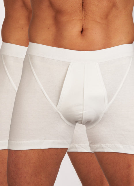 Mango short 2 pack 1-1 rib white heren 685-5430-white Mango boxer lot de 2 1-1 rib white hommes