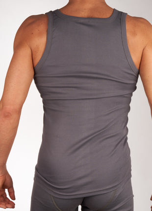 Mango singlet 2 pack 1-1 rib box grey heren 685-7850-box grey Mango débardeur lot de 2 1-1 rib box grey hommes