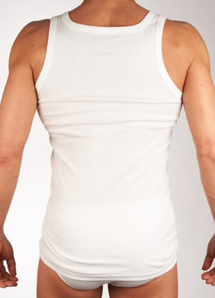 Mango singlet 2 pack 1-1 rib white heren 685-7850-white Mango débardeur lot de 2 1-1 rib white hommes