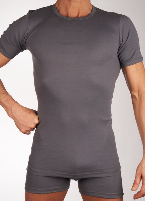 Mango t-shirt ronde hals 2 pack 1-1 rib box grey heren 685-8167-box grey Mango t-shirt col rond lot de 2 1-1 rib box gey hommes