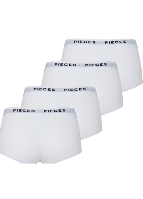 Pieces short 4 pack pclogo lady boxer bright white dames 17106857-3423813 Pieces shorty 4 pack pclogo lady boxer bright white femmes