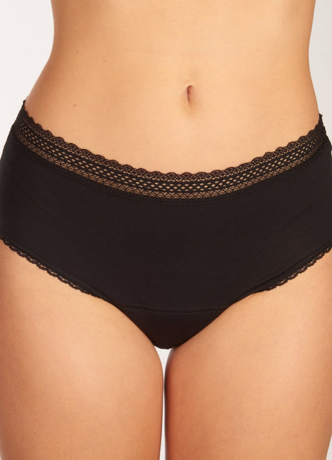 Schiesser menstruatie slip 2 pack secret care period panties lace medium flow black dames 176300-000 Schiesser slip menstruel lot de 2 secret care period panties lace medium flow black femmes