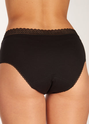 Schiesser menstruatie slip 2 pack secret care period panties lace medium flow black dames 176300-000 Schiesser slip menstruel lot de 2 secret care period panties lace medium flow black femmes