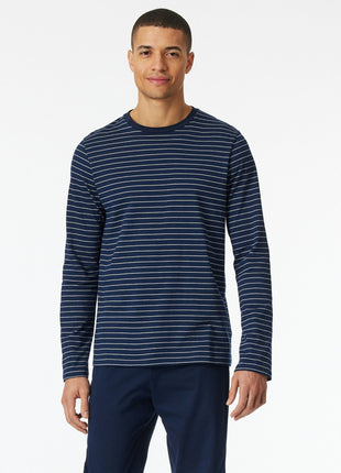 Schiesser pyjama lange broek casual essentials admiral blue heren 182197-801 Schiesser pyjama pantalon long casual essentials admiral blue hommes