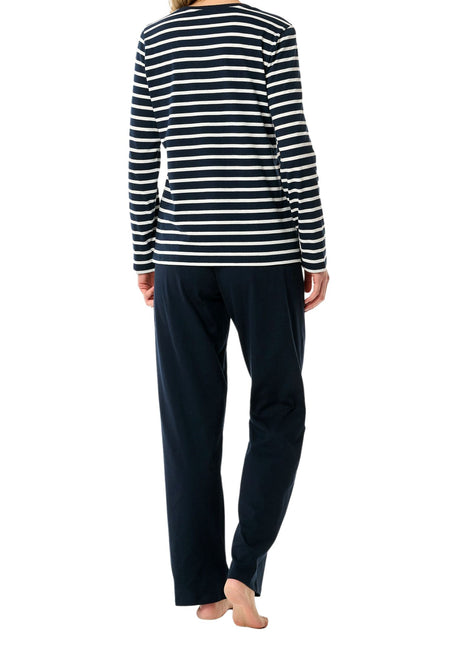 Schiesser pyjama lange broek casual essentials midnight blue dames 181756-804 Schiesser pyjama pantalon long casual essentials midnight blue femmes