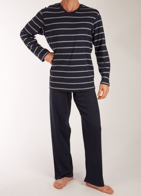Schiesser pyjama lange broek dark blue heren 159622-803 Schiesser pyjama pantalon long dark blue hommes