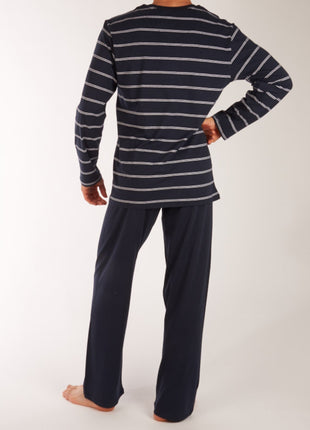 Schiesser pyjama lange broek dark blue heren 159622-803 Schiesser pyjama pantalon long dark blue hommes