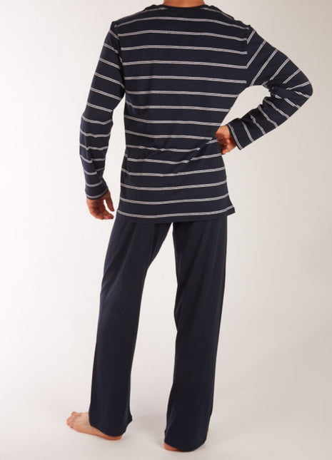 Schiesser pyjama lange broek dark blue heren 159622-803 Schiesser pyjama pantalon long dark blue hommes