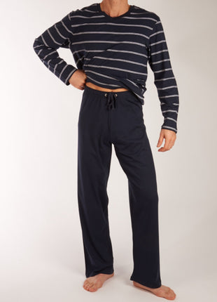 Schiesser pyjama lange broek dark blue heren 159622-803 Schiesser pyjama pantalon long dark blue hommes