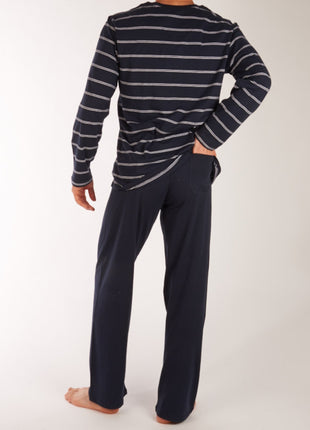 Schiesser pyjama lange broek dark blue heren 159622-803 Schiesser pyjama pantalon long dark blue hommes