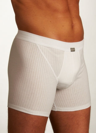 Schiesser short 2 pack authentic 4-1 rib shorts white heren 103399-100 Schiesser boxer 2 pack authentic 4-1 rib shorts white hommes