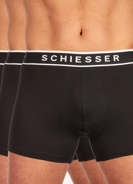 Schiesser short 3 pack 95/5 organic cotton boxer briefs black heren 173983-000 Schiesser boxer lot de 3 95/5 organic cotton boxer briefs black hommes