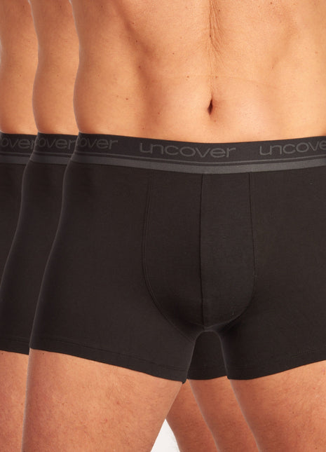 Schiesser short 3 pack uncover boxer briefs black heren 173905-000 Schiesser boxer lot de 3 uncover boxer briefs black hommes