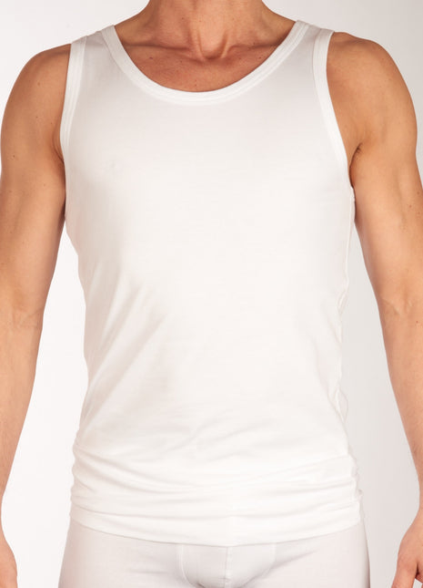 Schiesser singlet 2 pack 95/5 organic cotton undershirts white heren 176038-100 Schiesser débardeur lot de 2 95/5 organic cotton undershirts white hommes