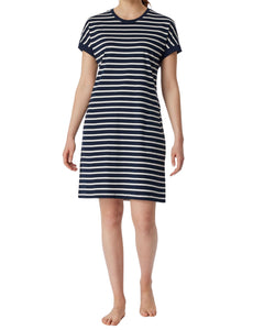 Schiesser slaapkleedje casual essentials midnight blue dames 181251-804 Schiesser robe de nuit casual essentials midnight blue femmes