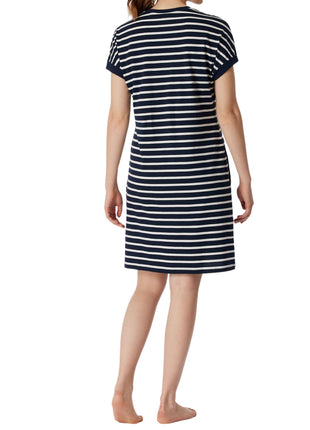 Schiesser slaapkleedje casual essentials midnight blue dames 181251-804 Schiesser robe de nuit casual essentials midnight blue femmes