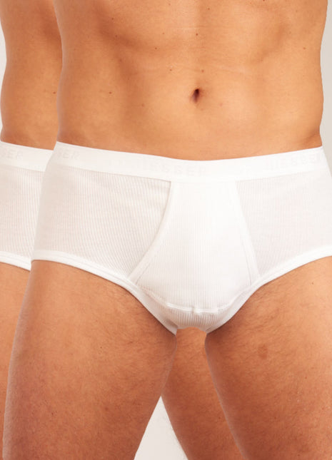 Schiesser slip 2 pack original classics 2-2 rib sports briefs white heren 005052-100 Schiesser slip lot de 2 original classics 2-2 rib sports briefs white hommes