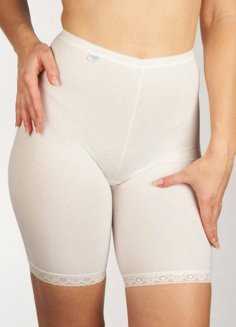 Sloggi short basic+ long white dames 10007643-0003 Sloggi shorty basic+ long white femmes