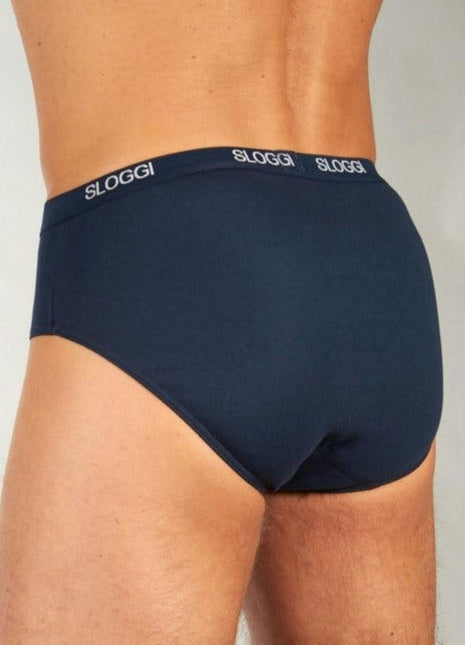 Sloggi slip basic midi night blue heren 10004712-0080 Sloggi slip basic midi night blue hommes