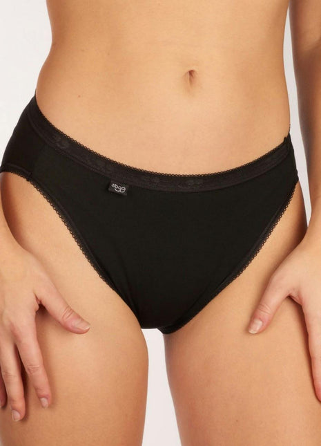 Sloggi slip basic+ tai cotton black dames 10005039-0004 Sloggi slip basic+ tai cotton black femmes