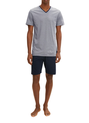 Tom Tailor pyjama korte broek nevada dark blue heren 71077-5607-632 Tom Tailor pyjama pantalon court nevada dark blue hommes