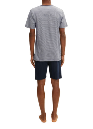 Tom Tailor pyjama korte broek nevada dark blue heren 71077-5607-632 Tom Tailor pyjama pantalon court nevada dark blue hommes