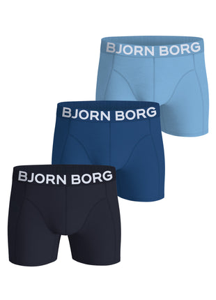 Björn Borg short 3 pack organic cotton stretch boxer black blue heren